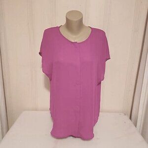 APT 9 [XL] Wine Semi-Sheer Blouse (2091)